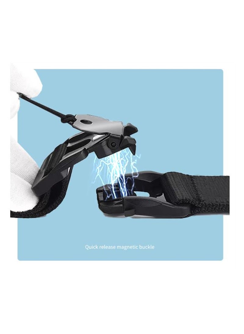 حزام صدر مغناطيسي عالمي لحقيبة الظهر، حزام صدر قابل للتعديل، حزام خصر، وحزام ورك مع مشابك، حزام صدر مغناطيسي + حزام خصر، لون أسود، مجموعة من قطعتين - Image 3