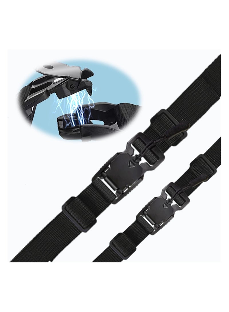 حزام صدر مغناطيسي عالمي لحقيبة الظهر، حزام صدر قابل للتعديل، حزام خصر، وحزام ورك مع مشابك، حزام صدر مغناطيسي + حزام خصر، لون أسود، مجموعة من قطعتين - Image 1