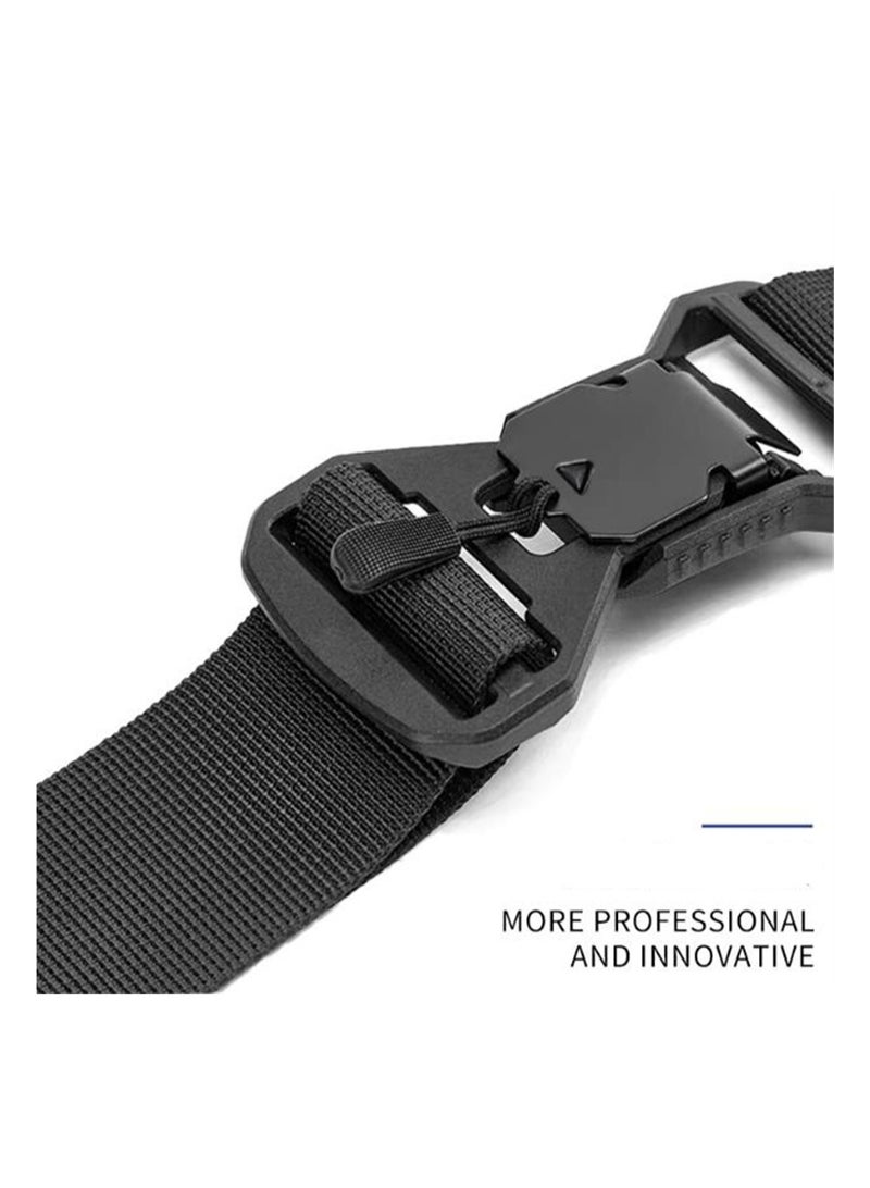 حزام صدر مغناطيسي عالمي لحقيبة الظهر، حزام صدر قابل للتعديل، حزام خصر، وحزام ورك مع مشابك، حزام صدر مغناطيسي + حزام خصر، لون أسود، مجموعة من قطعتين - Image 2