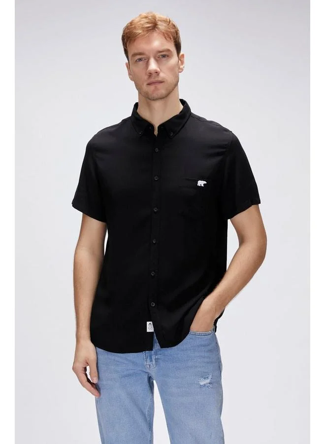 Bad Bear Frank Shirt Black Short Sleeve Men's Shirt.