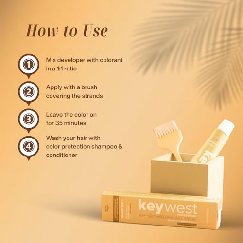 Keywest Professional Hair Color Tube, No. 3 Dark Brown - 80gm (Ammonia Free) | 2in1 Formula Hair Color + Hair Spa | Enriched with Organic Argan Oil - Image 5