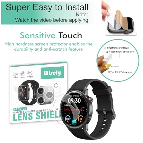 Wisely |3pcs| Screen Guard Protector For Realme Watch S2 Smartwatch |1.43"| Bubble Free, Easy installation kit, Clear HD, Full Cover - Image 2