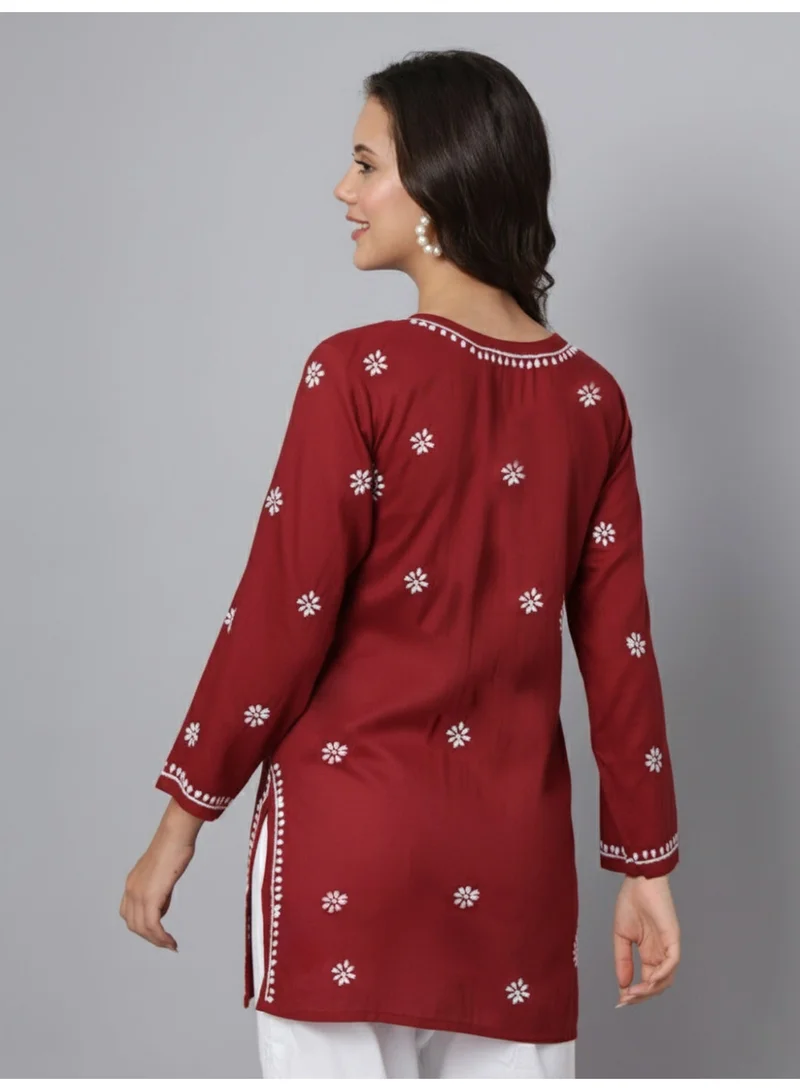 Alaya Hand Embroidered Chikankari Modal Kurti-AL3611