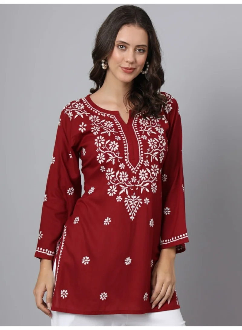 Alaya Hand Embroidered Chikankari Modal Kurti-AL3611