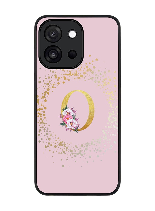 Stylizedd For OnePlus 13s / 13T Case,Slim fit Camera Protection, Shockproof Thin Phone cover  - Custom Monogram Floral - O  (Pink )