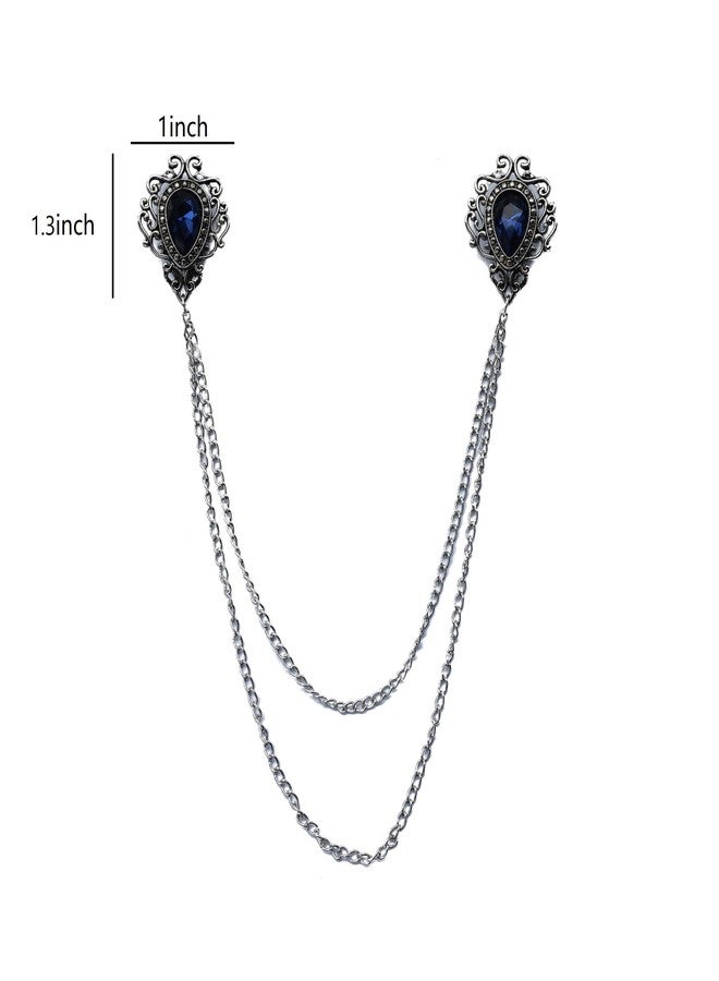 ROFARSO Raindrop Rhinestone Crystal Brooch Pins for Women Vintage Collar Chain Jewelry with Rhinestone Crystal, Accessory for Party Wedding Gift, Gift for Women Girl (Emerald Green) - Image 5