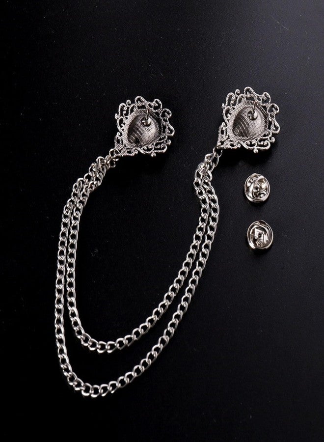 ROFARSO Raindrop Rhinestone Crystal Brooch Pins for Women Vintage Collar Chain Jewelry with Rhinestone Crystal, Accessory for Party Wedding Gift, Gift for Women Girl (Emerald Green) - Image 4