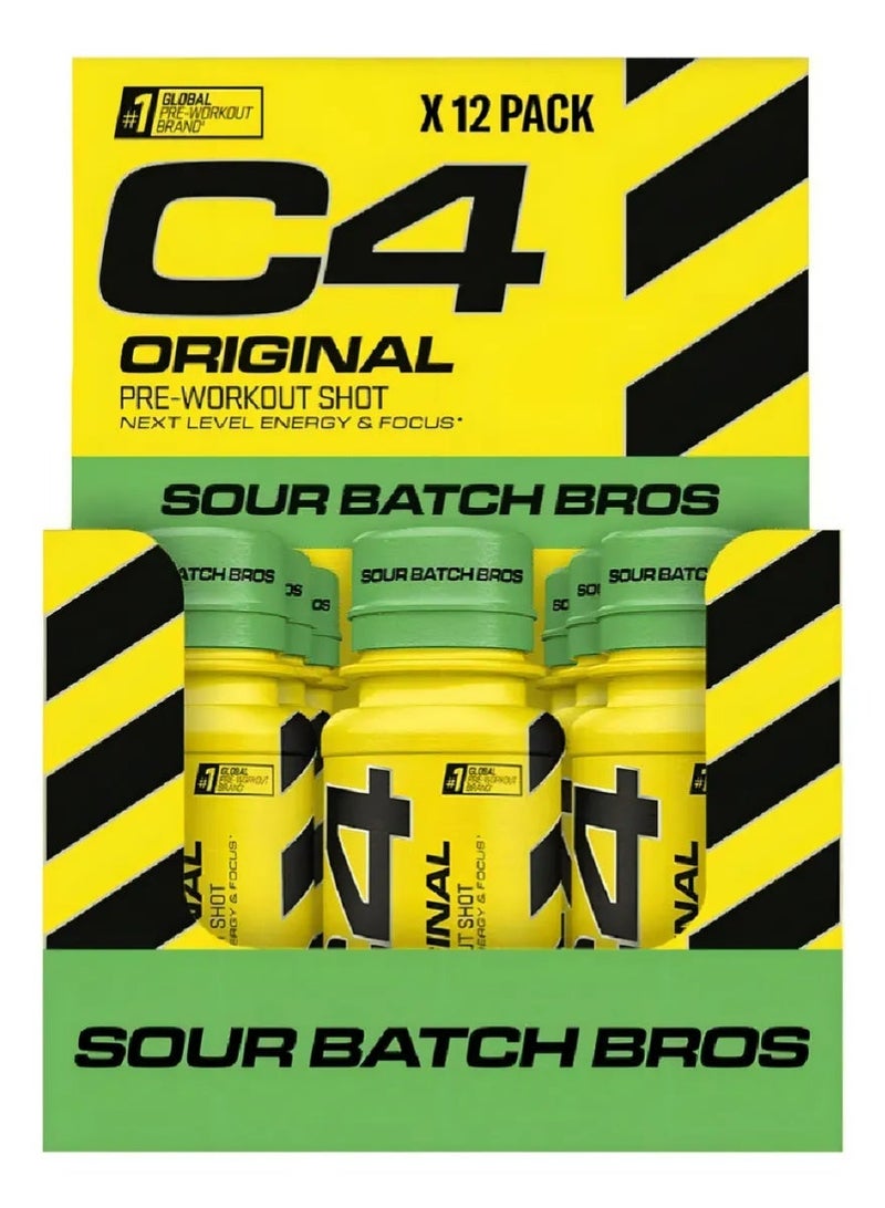 Cellucor C4 Pre Workout Shot Sour Batch Bros (Pack of 12) - Image 1