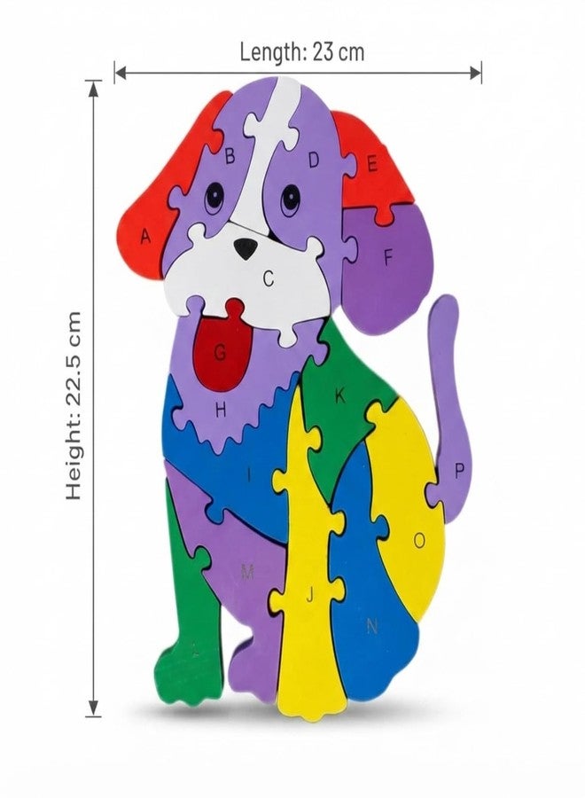 Neotea Wooden Dog Shaped 3D Puzzle | A-Z Alphabet Learning Blocks for Toddlers | Educational Toy for Kids | Fun Jigsaw Puzzle | Preschool Gift for Boys & Girls | Early Learning Animal Puzzle - Image 5