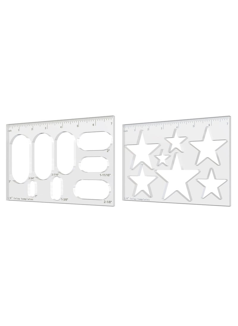 ETFOBMI ETFOBMI Router Jig Acrylic Oval Star Template for Woodworking Star Oval Inlay Decorative 