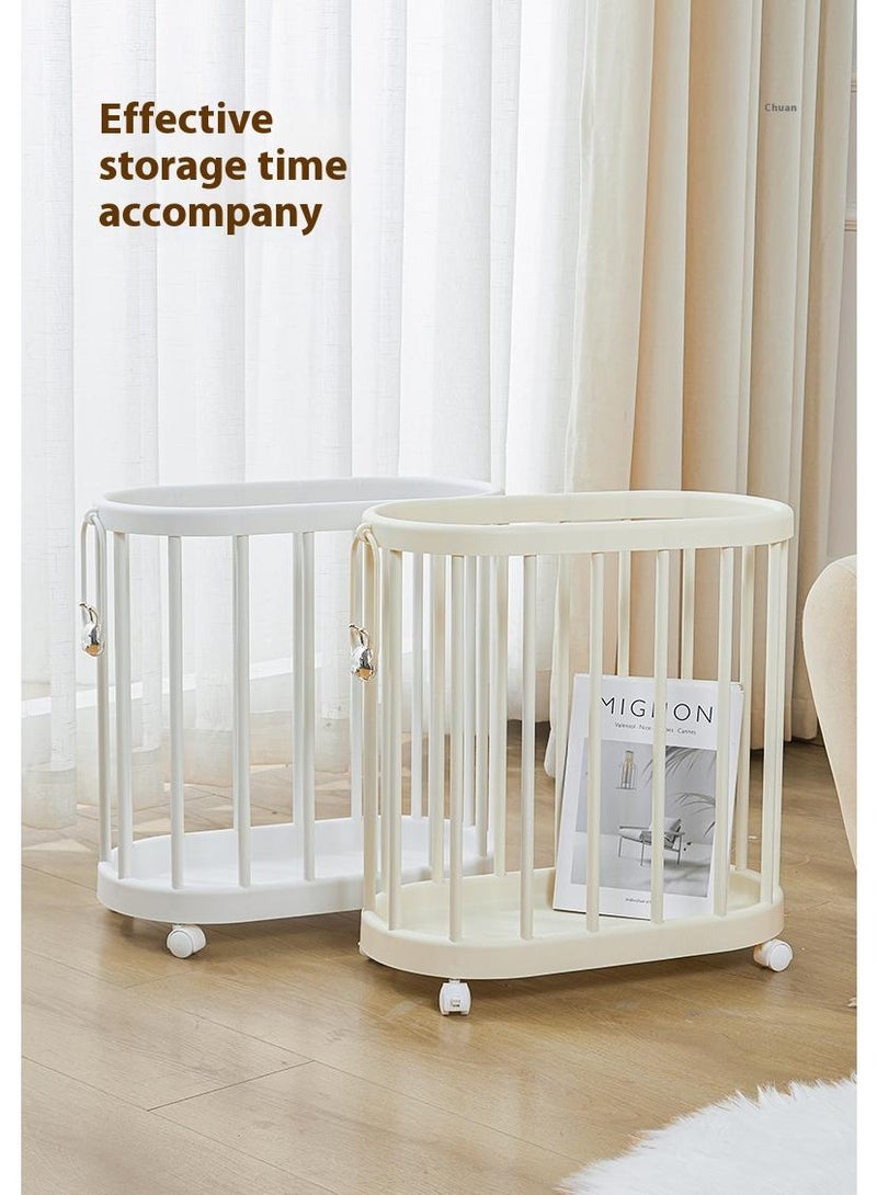 Bluejw Multipurpose Yoga Mat Storage Basket Plastic Laundry Baskets with Wheels,Yoga Mat Storage Basket Bin and Laundry Bin for Home Gym Storage,Workout Storage,Laundry storage - Image 4