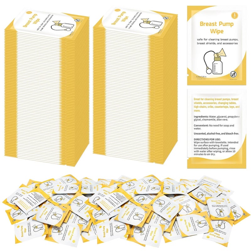Demissle 100 Pack Breast Pump Wipes Individually Wrapped Quick Clean Pump Parts Cleaning Wipes for Tables Countertops Chairs and More Convenient and Hygienic Breastfeeding Supplie - Image 1