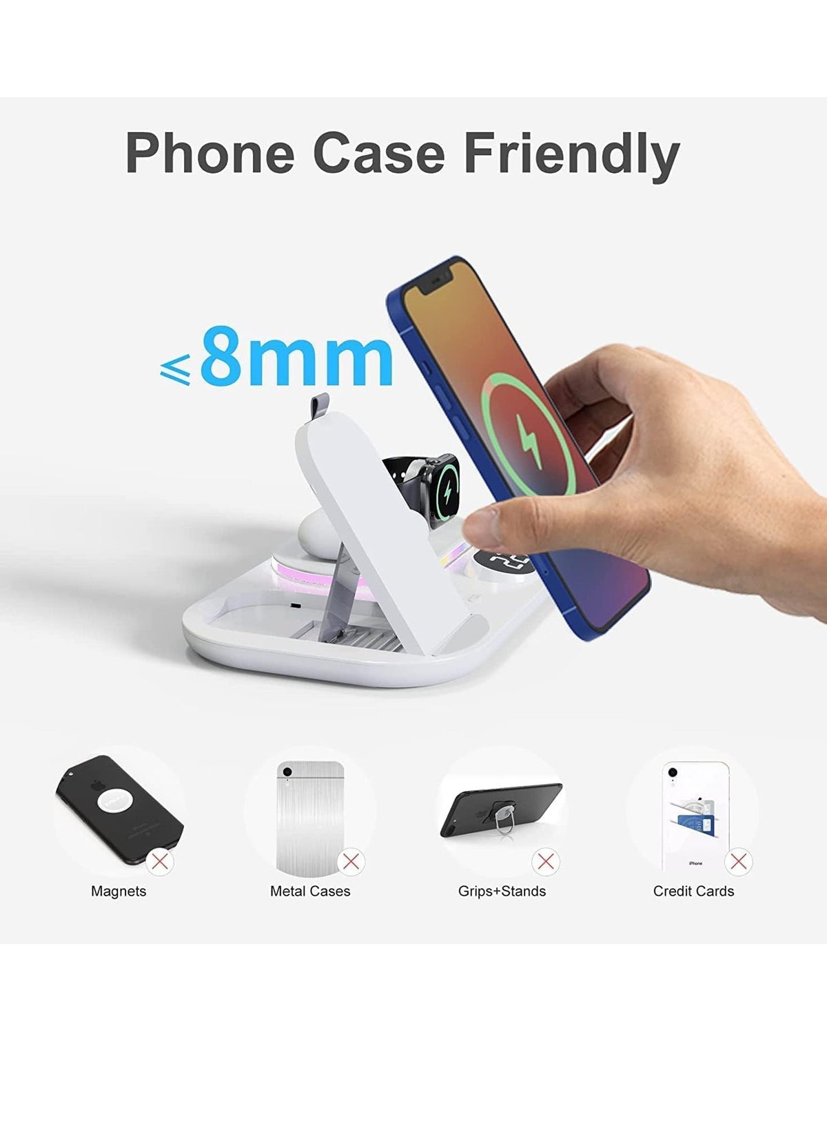 Glassology 4 In 1 30w Wireless Charger Station With Clock