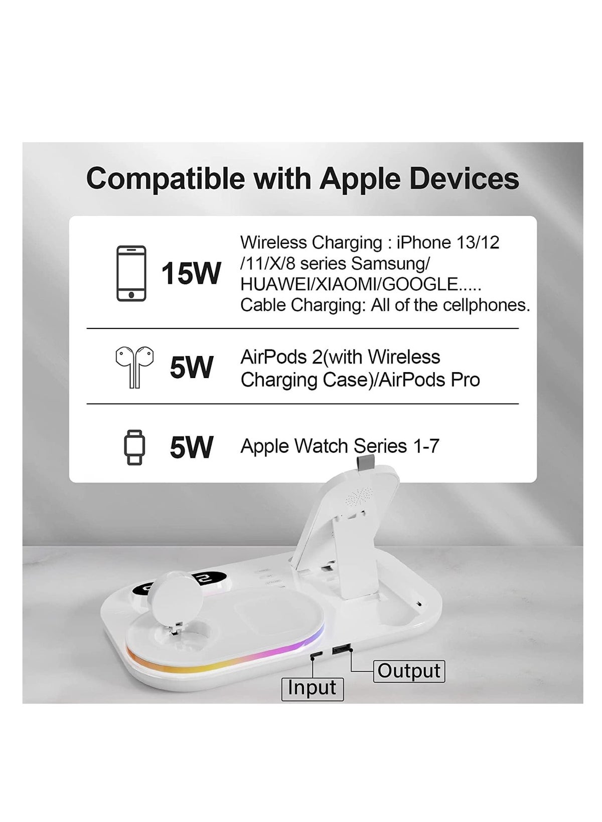 Glassology 4 In 1 30w Wireless Charger Station With Clock