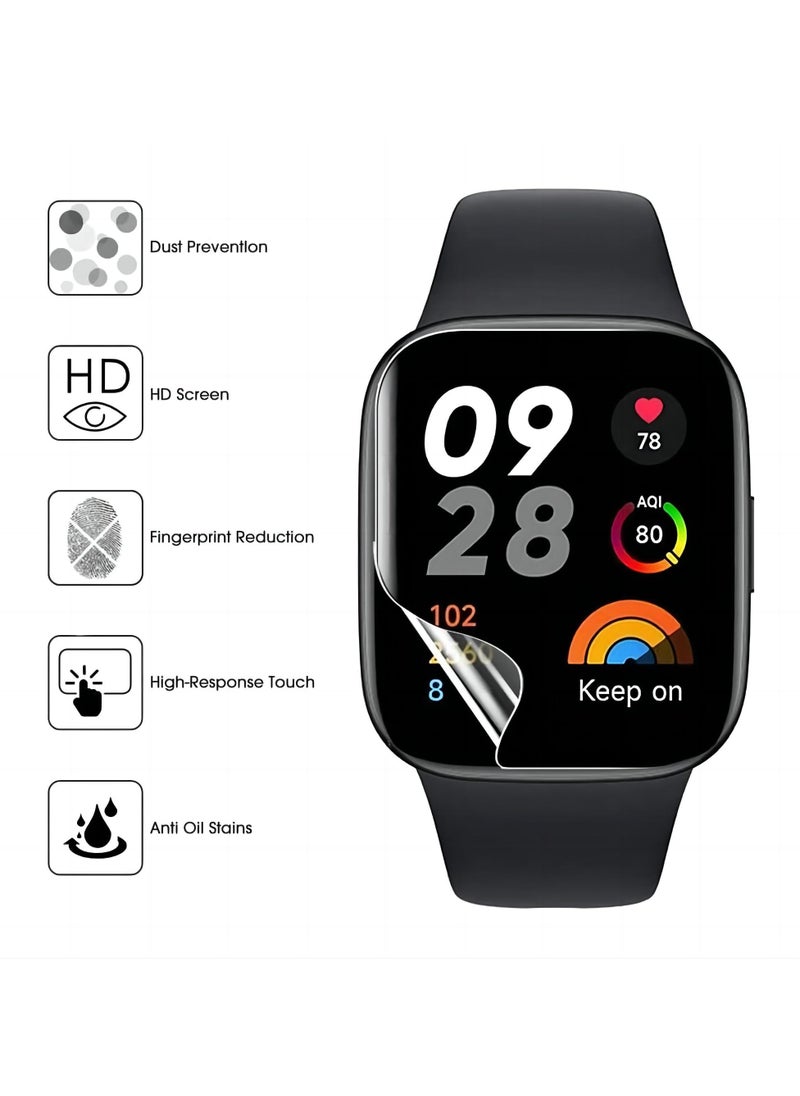 Youque - 3PCS Hydrogel Film Screen Protector for Xiaomi Redmi Watch 3 Active, TPU [Clear HD] [Anti-Oil] [Anti-Bubble] Soft Protective Film (Not Tempered Glass) - Image 1