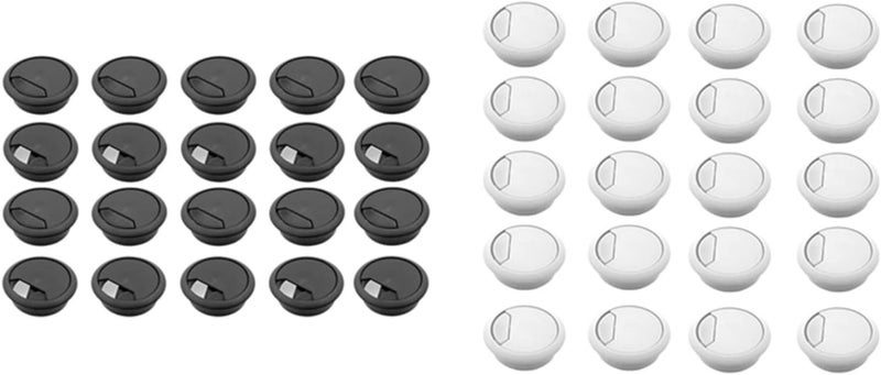 Desk Grommet,Cable Grommet 20Pcs 2 Inch Desk Wire Cord Cable Grommets Hole Cover for Office PC Desk Cable Cord Organizer Plastic Cover(Black) - Image 4