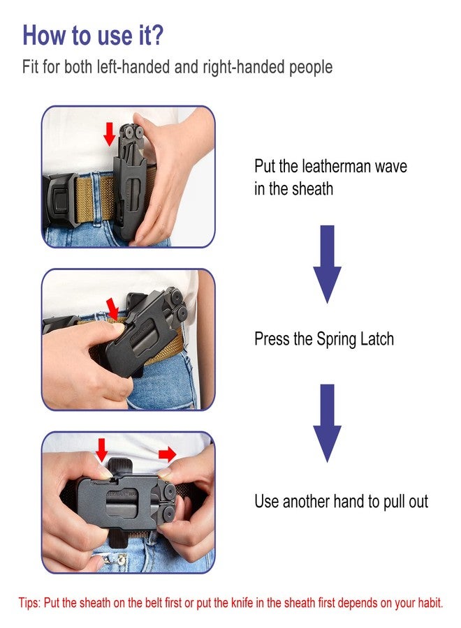 iGuerburn جراب iGuerburn القابل للدوران 360 درجة لحقيبة Wave وWave Plus + من Leatherman، وحافظة Wave Plus، وحافظة بمشبك حزام من Leatherman لحزام 1.5 بوصة/1.75 بوصة - Image 4