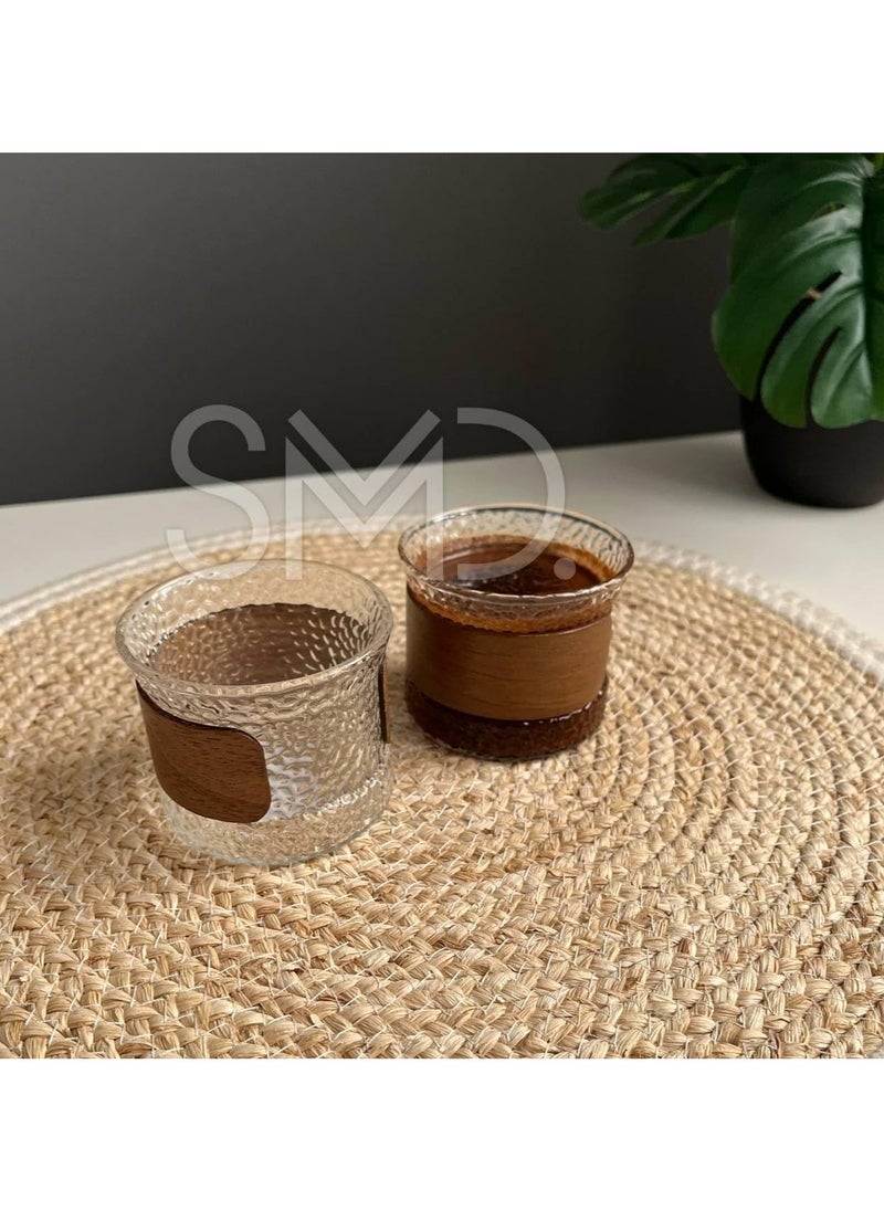 ماركة غير محددة استكانه شاي او قهوة كوب باطار خشب، بني  - Image 4