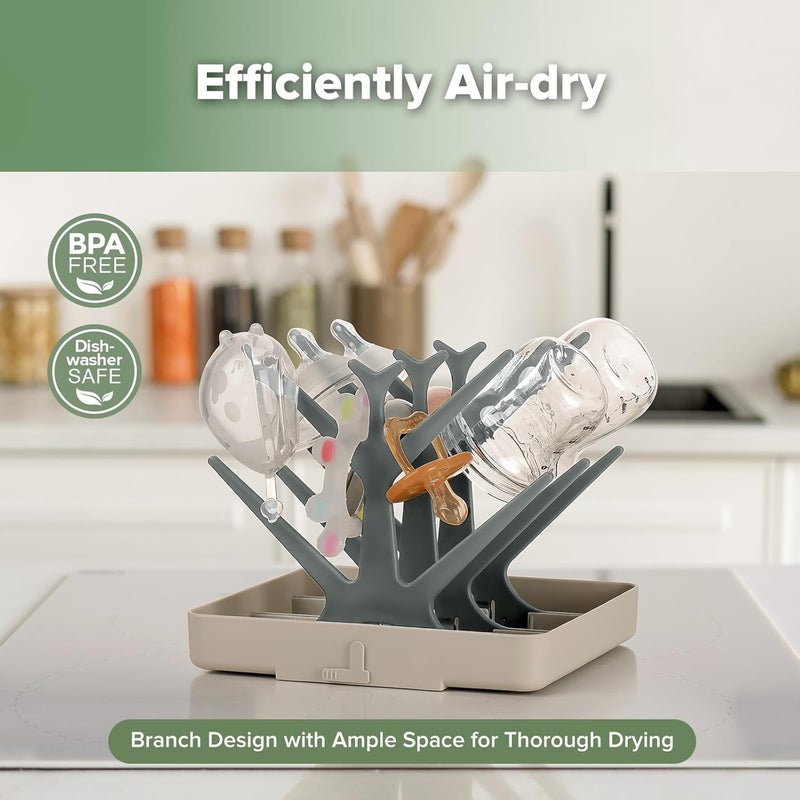 Haakaa Baby Bottle Drying Rack - Slate Grey - Image 2