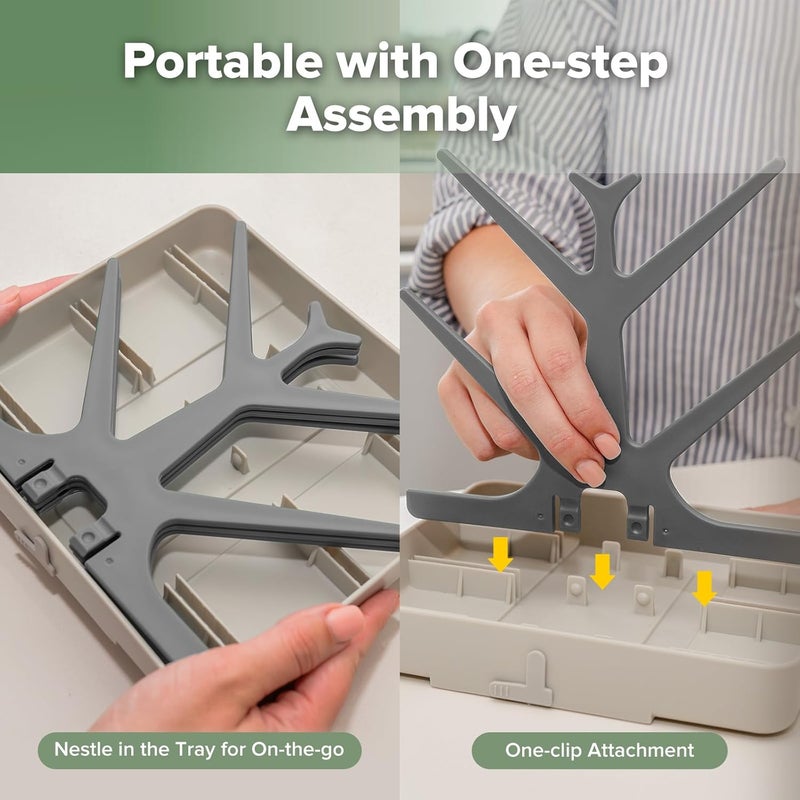 Haakaa Baby Bottle Drying Rack - Slate Grey - Image 3