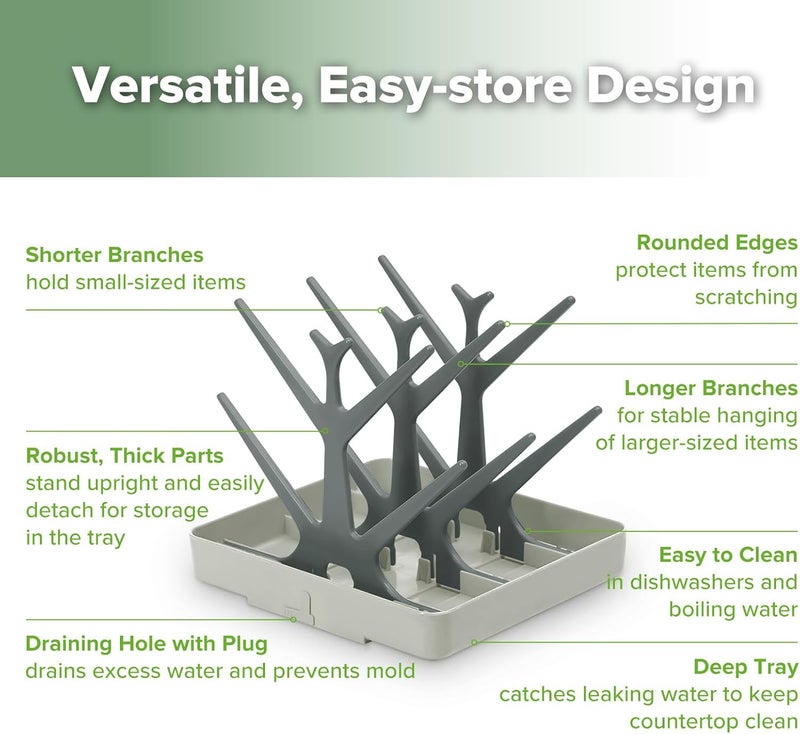 Haakaa Baby Bottle Drying Rack - Slate Grey - Image 4