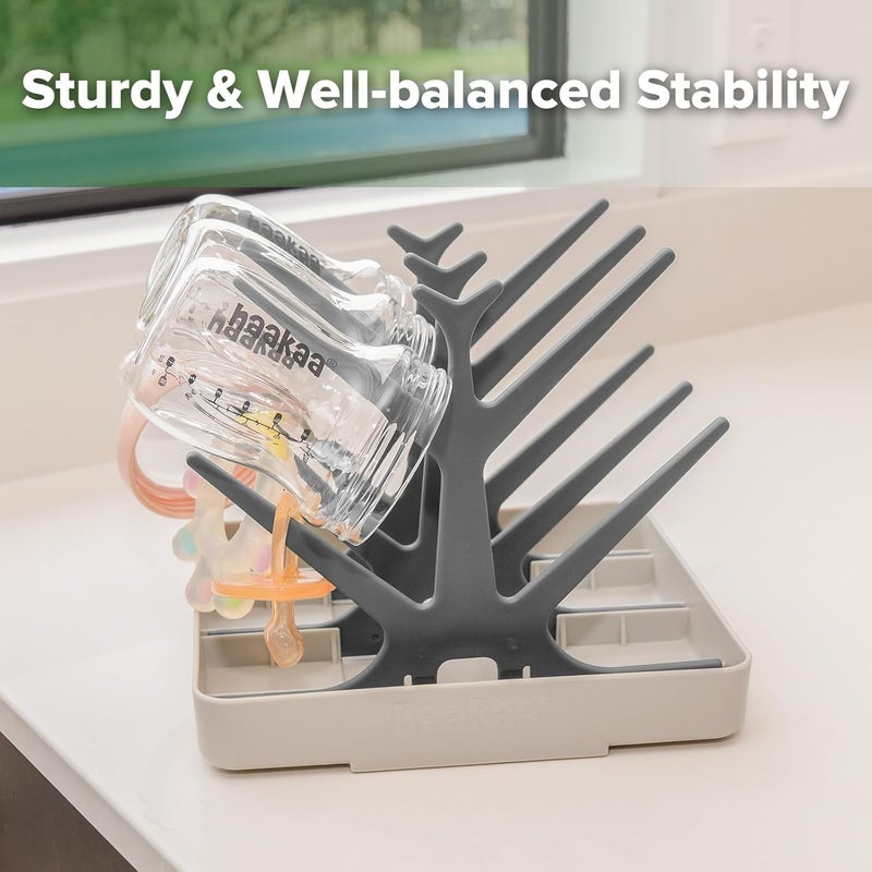 Haakaa Baby Bottle Drying Rack - Slate Grey - Image 5