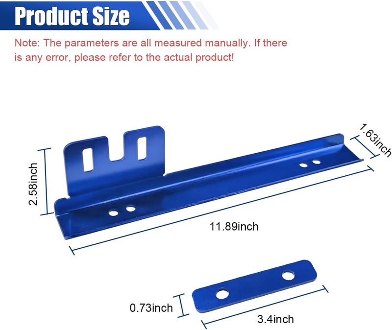 LHDOS Car License Plate Bracket Holder, Aluminum Front Bumper License Plate Relocator Frame Holder Bar, License Plate Mount Bracket Kit with Bolts and Nuts, Universal License Plate Holder (Blue) - Image 2