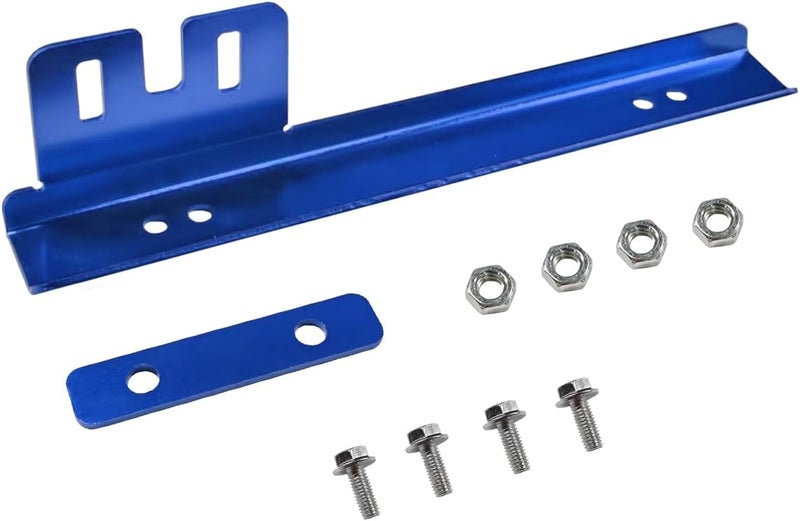 LHDOS Car License Plate Bracket Holder, Aluminum Front Bumper License Plate Relocator Frame Holder Bar, License Plate Mount Bracket Kit with Bolts and Nuts, Universal License Plate Holder (Blue) - Image 1
