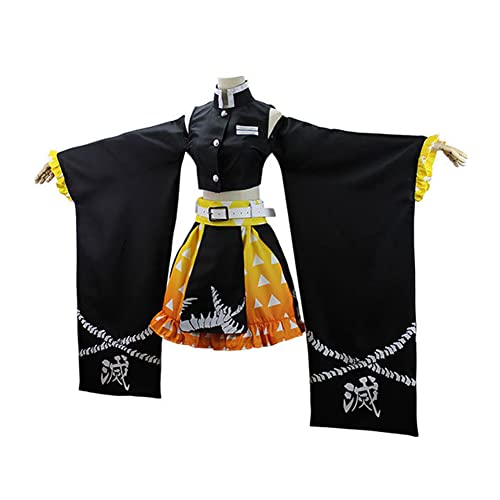 Juejuezi New Women Cosplay Costume Kimono Dress Halloween Off Shoulder Skirt Outfit Adult (M, Yellow) - Image 3