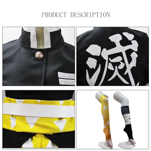 Juejuezi New Women Cosplay Costume Kimono Dress Halloween Off Shoulder Skirt Outfit Adult (M, Yellow) - Image 5