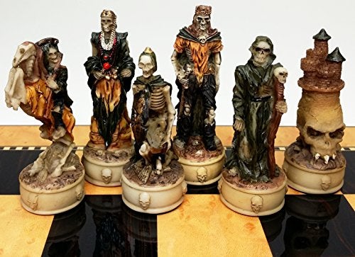 HPL Skeleton Slayer Fantasy Gothic Skull Chess Men Set NO Board - Image 1