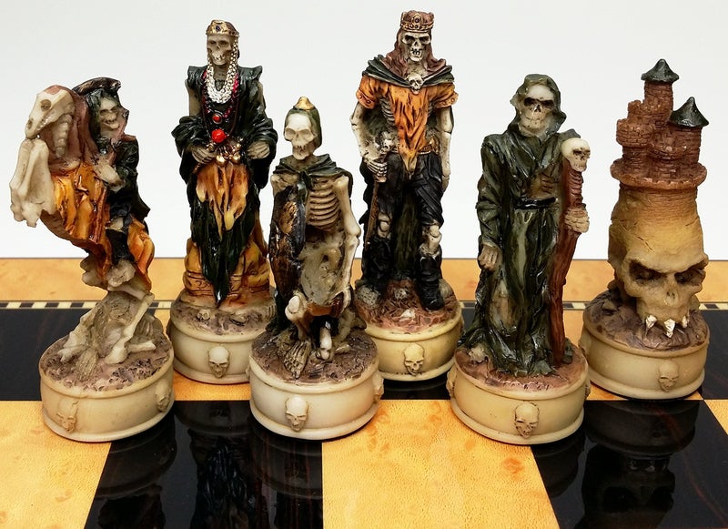 HPL Skeleton Slayer Fantasy Gothic Skull Chess Men Set NO Board - Image 2