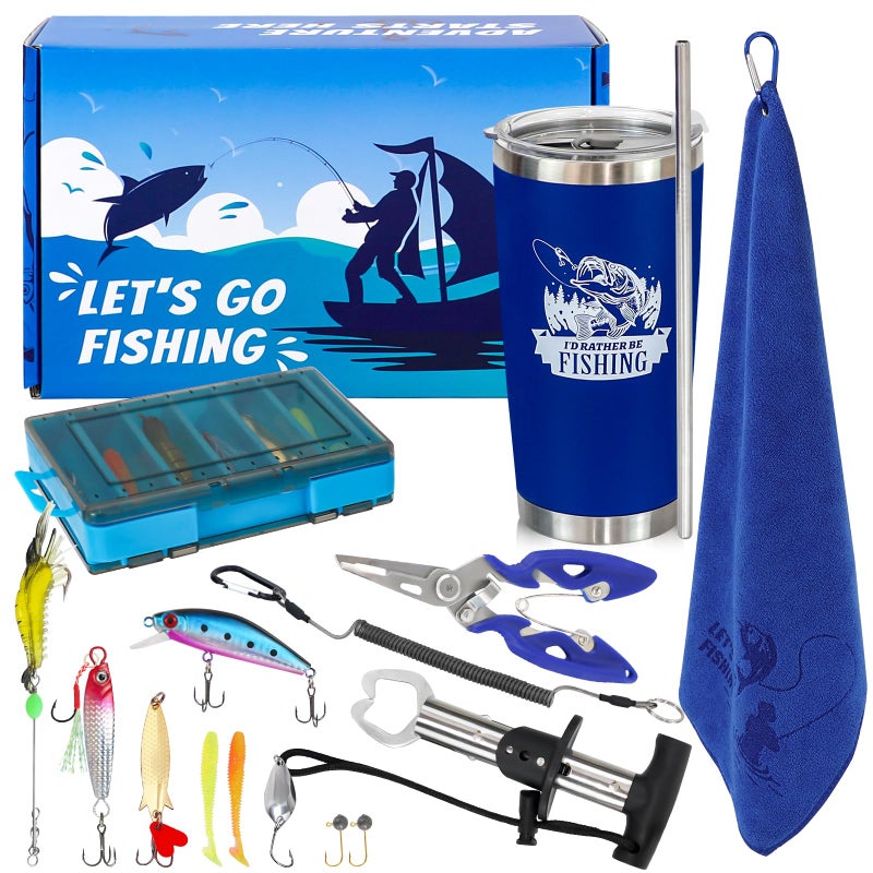 MUOUAKATE Valentines Day Gifts for Teen Boys, Coolest Teenage Boy Gifts Ideas for 10 11 12 13 14 15 16, 17 18 Years Old, Tween Boy Fishing Gift Baskets with Fishing Tools, Christmas Stocking Stuffer for Him Son - Image 1
