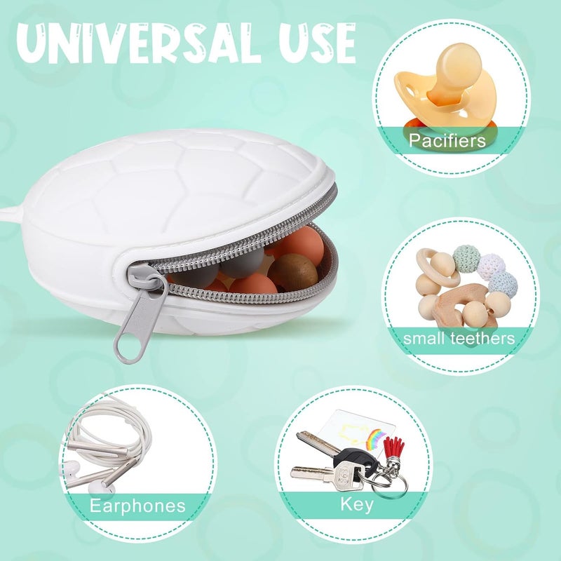 Luckam مجموعة 4 قطع لحامل اللهاية، غطاء لحامل اللهاية من السيليكون وصندوق تخزين اللهاية الشفاف، حقيبة تخزين اللهاية، سهل التنظيف، أسود، أبيض - Image 3