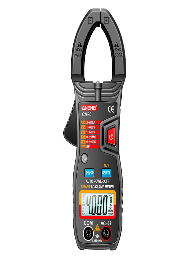 ANENG CM80 Clamp Meter Clamp Type Multimeter 4000 Counts Auto Range Voltmeter 500A AC Ammeter Resistance Meter with Flashlight - Image 1