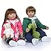 iCradle Realistic Look 24inch 60cm Reborn Baby Doll Twin Toddler Doll Soft Silicone Vinyl Bebe Doll Newborn Princess Long Hair Doll Toy for Ages 3 - Image 2