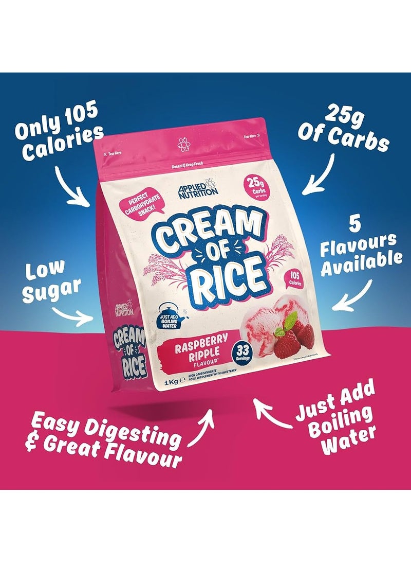 Applied Nutrition - Applied Nutrition Cream of Rice 33 Servings Raspberry Ripple 1kg - Image 1