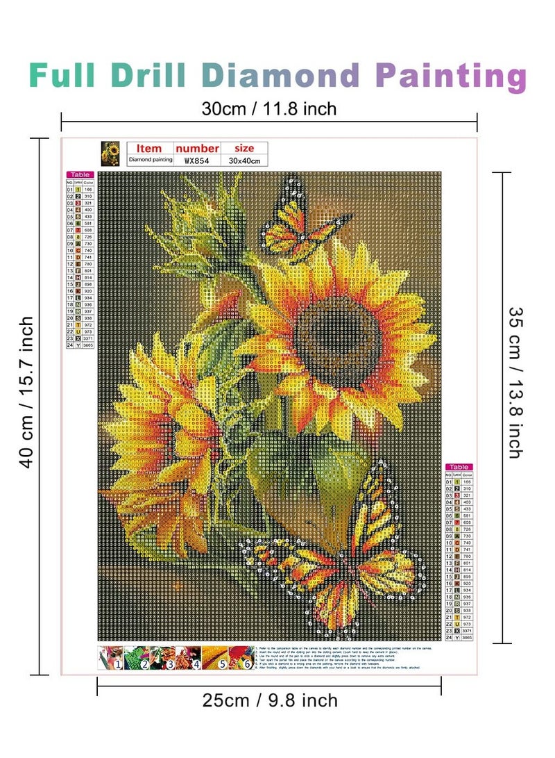 SYOSI Sunflower Diamond Painting Set 5D DIY Butterfly Diamond Art Set - Image 5