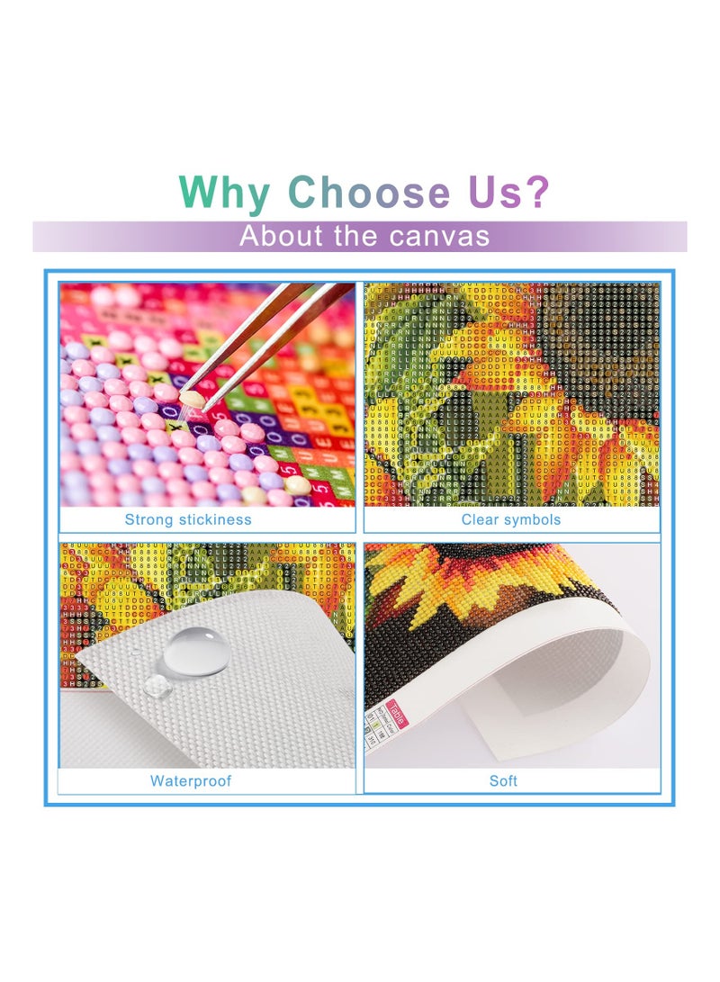 SYOSI Sunflower Diamond Painting Set 5D DIY Butterfly Diamond Art Set - Image 4