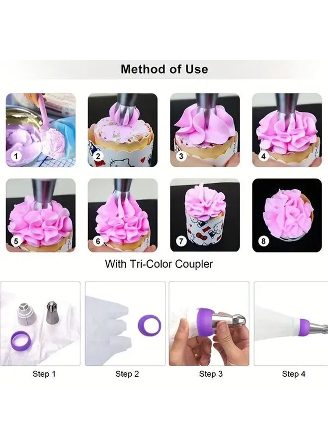 Russian Ball Frosted 8 Piece Set Piping Tips for Cake Cupcake Decorating - Image 4