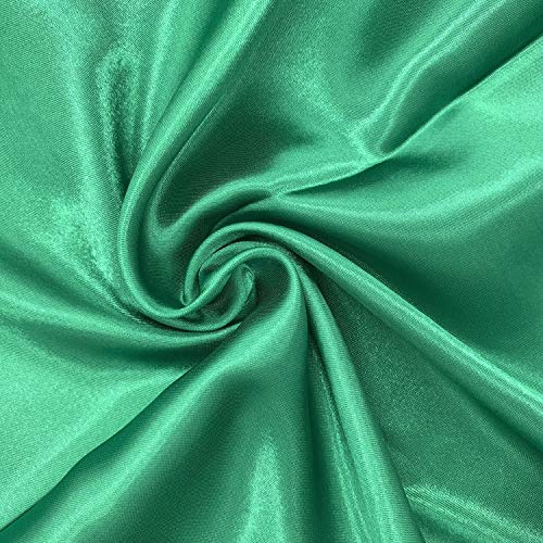 YOUR SMILE Pure Green Silk Feeling Scarf Women's Large Square Satin Headscarf(330) - Image 3