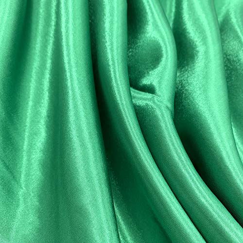 YOUR SMILE Pure Green Silk Feeling Scarf Women's Large Square Satin Headscarf(330) - Image 4