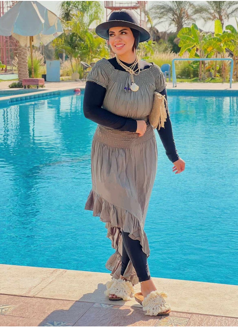 بيوريتوبيا طقم مكون من بلوزة سادة وتنورة  - Image 3