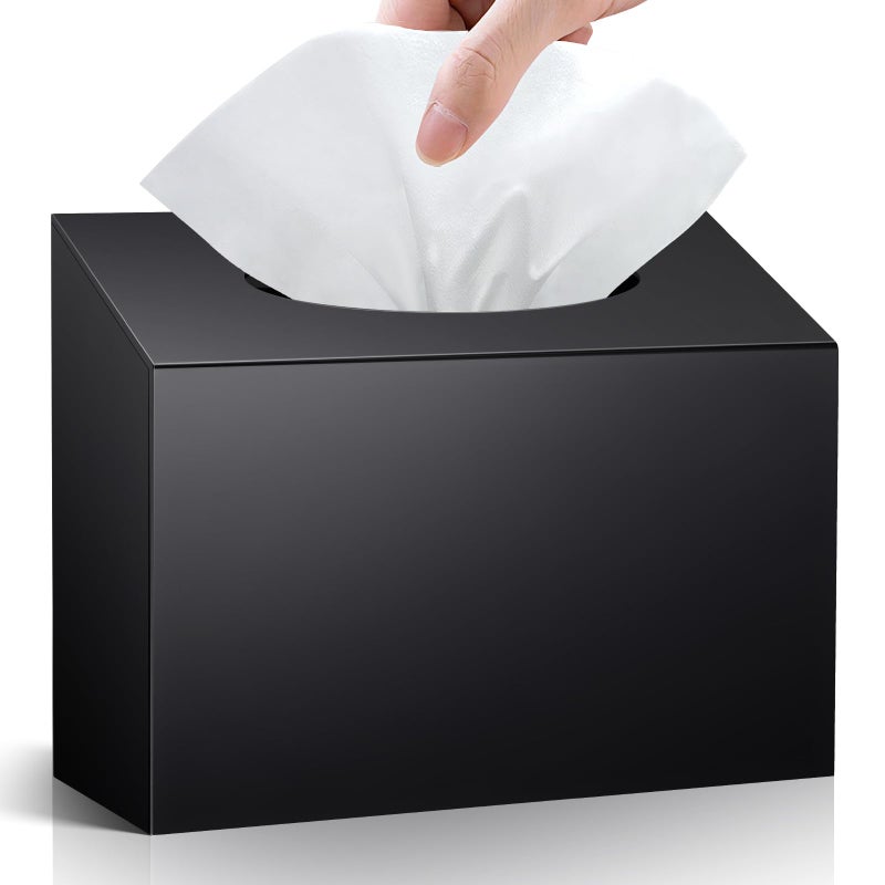 Acrylic Hand Towel Box Cover Compatible with Kleenex Disposable Hand Towels WallMounted Paper Towel Dispenser Suitable for Tabletop Bathroom Car and Office Use Black
