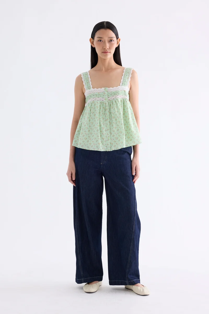 ذا اديتورز ماركت Odette Lace-Trim Empire Top