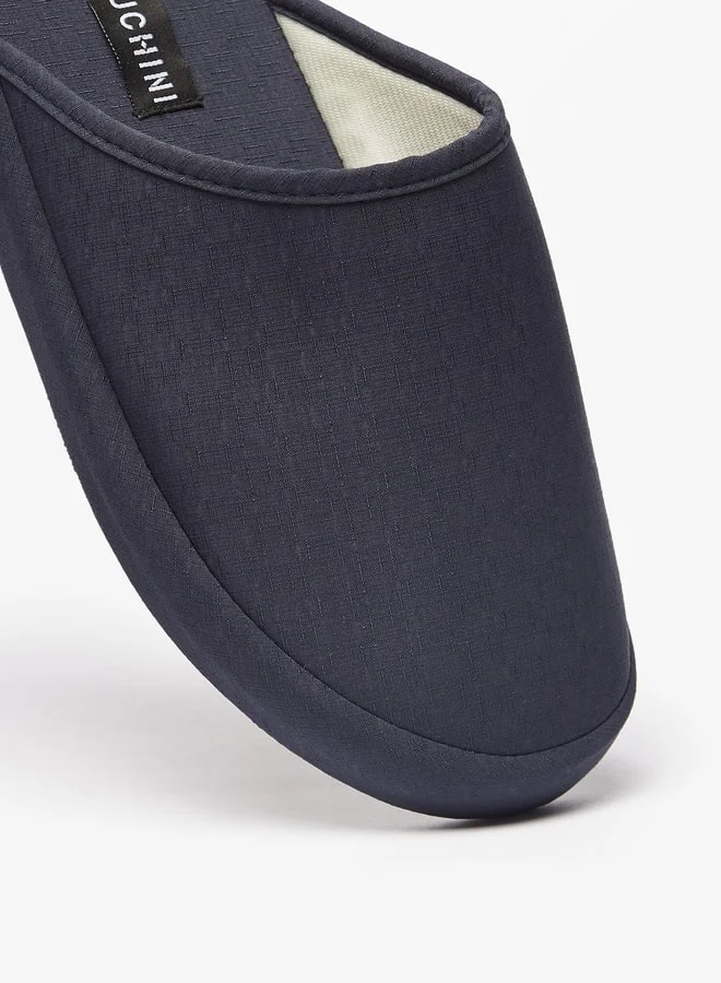 DUCHINI Men's Solid Slip-On Bedroom Slippers