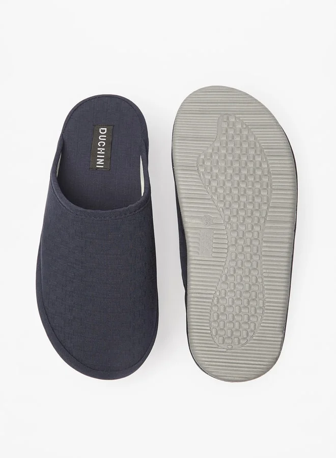 DUCHINI Men's Solid Slip-On Bedroom Slippers