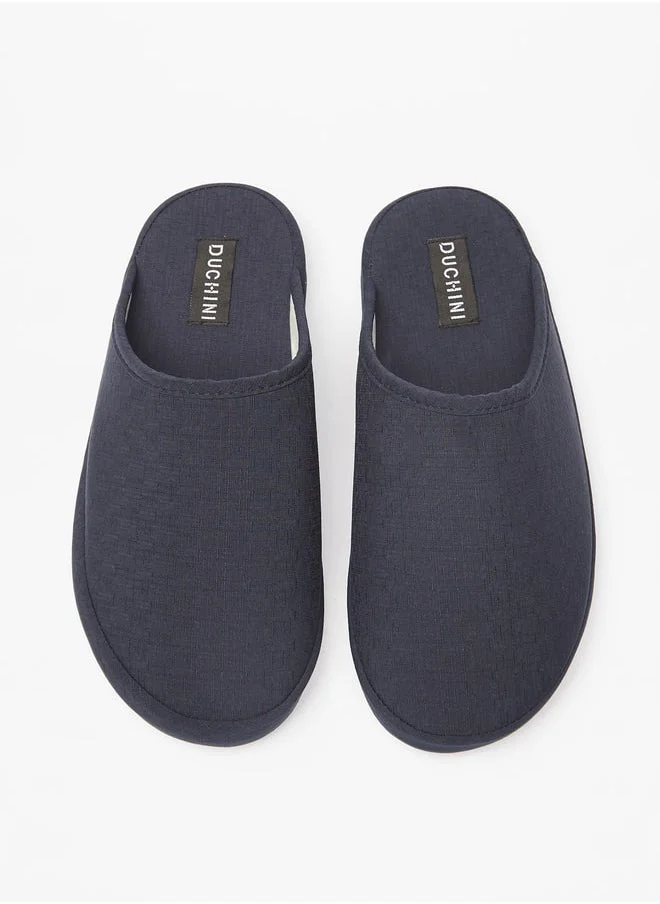 DUCHINI Men's Solid Slip-On Bedroom Slippers