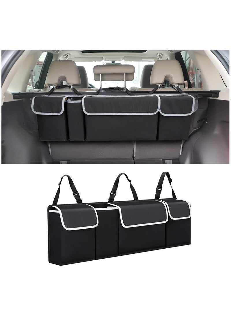 SYOSI - Trunk Organizer Car Storage, Seat Back Storage to Keep Car Trunk Neat, Car Trunk Storage Organizer for SUV Gives You a Big Space Back Seat Trunk - Image 1