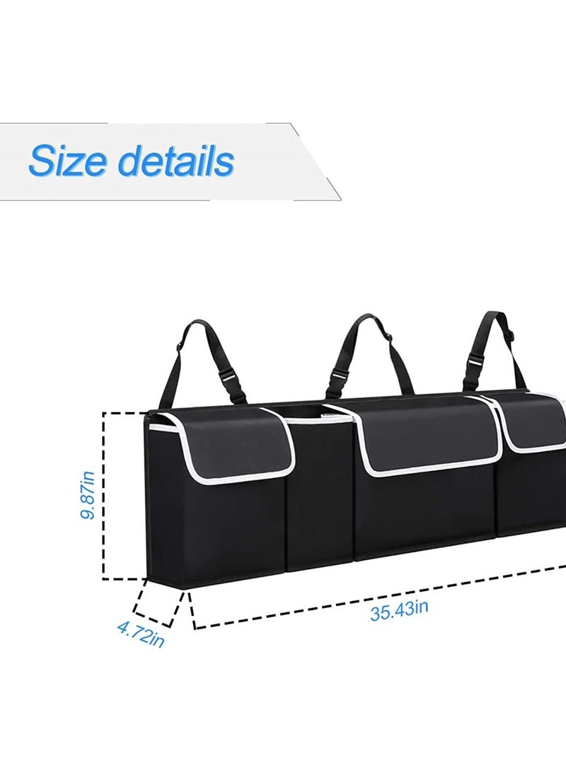 SYOSI - Trunk Organizer Car Storage, Seat Back Storage to Keep Car Trunk Neat, Car Trunk Storage Organizer for SUV Gives You a Big Space Back Seat Trunk - Image 1